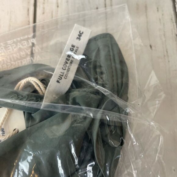 NWT Aerie SMOOTHEZ Full Coverage Unlined Underwire Bra - Dark Green (34C) - Picture 4 of 7